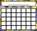 Flower Themed Blank Monthly Calendar