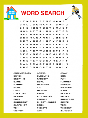 Hockey Word Search Puzzle