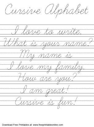 Printables Free Printable Cursive Writing Worksheets cursive handwriting practice worksheets sentences for sentence writing kindergarten