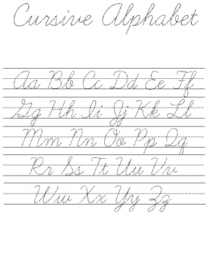 Cursive Alphabet Lesson Sheet