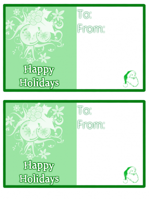 Green Happy Holidays Card 