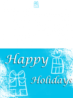 Blue Gift Holiday Card 