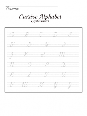 Capital Letters in Cursive Worksheet