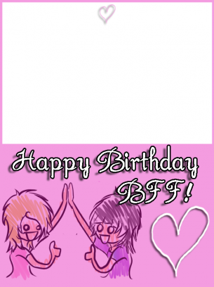 Pink BFF Birthday Cards