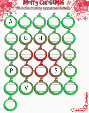 Uppercase Christmas Worksheets