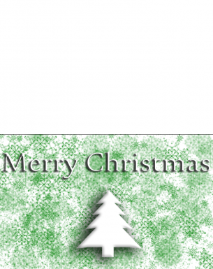 Green and White Christmas Card