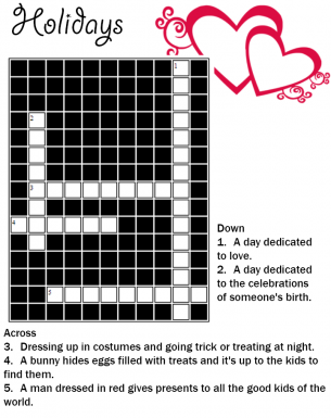 Free Crossword Puzzles Online on Holiday Crossword Puzzle