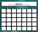 Monthly Calendar April that can be use for any year - Green bubbles