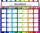 Rainbow Monthly Calendar November 