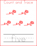 Valentine's Worksheets Trace Five