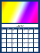Printable June Monthly Calendars - Blank for use in any given year