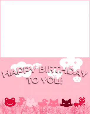 Animal Pink Birthday Cards