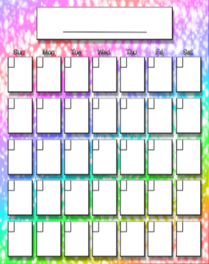 Rainbow Blank Calendars
