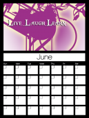 Live laugh and learn life lesson June Printable Calendars