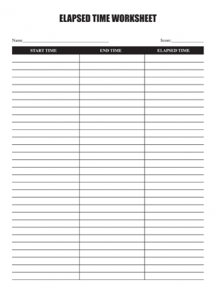Elapsed Time Worksheets
