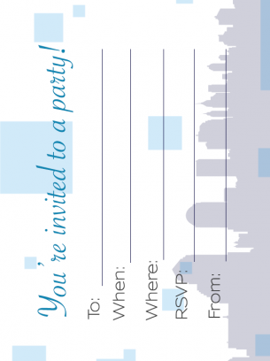 Urban City Skyline Party Invitation