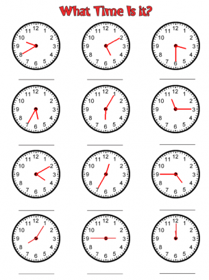 clock time worksheets