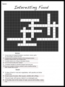 Interesting Food Crossword Puzzle