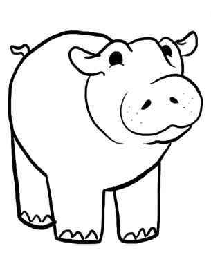 Hippo Coloring Pages Sheets