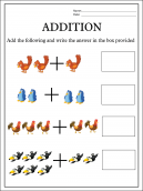 Birds Addition Worksheets