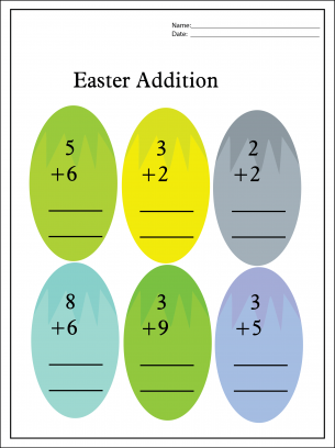 Easter Addition Worksheets