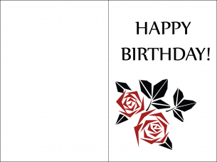 Minimalist Red Petal Birthday Card