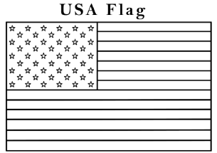 USA Flag Coloring Sheets Uses Red, White and Blue