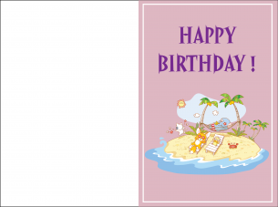 Tropical Island Birthday Cards Violet