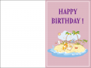 Tropical Island Birthday Cards Violet