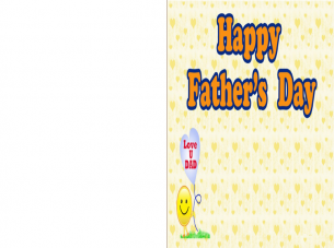 Father's Day Cards - With Happy Father's Day written in it with a yellow paterned background