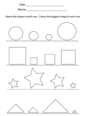 Printable Kids Worksheets Name the shapes