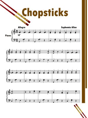 Printable Piano Music Sheets Chop Sticks