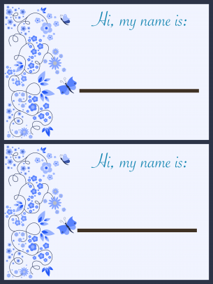 Butterfly Name Tags