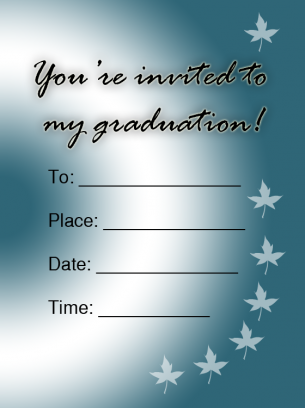 Graduation Invitations Blue Autumn