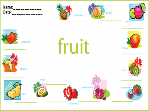 Fruits Worksheets