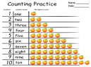 Math worksheets Counting - Visualizing Amounts with Orange Fruits