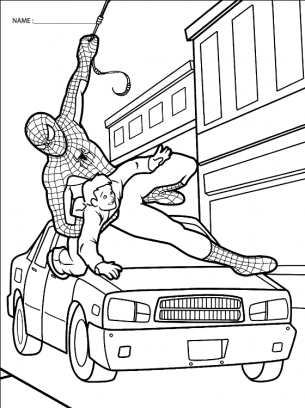 Spiderman saves Coloring Pages