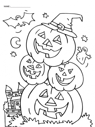 Laughing Pumpkin Coloring Sheets
