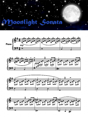 Piano Music Sheets Moonlite Sonata