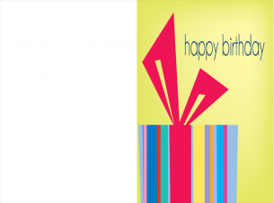 Birthday Cards With Gift as the design on the card and Happy birthday written on it