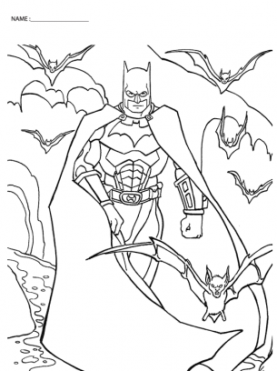 Coloring Pages Batman with Bats