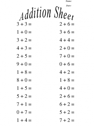 Worksheets Addition