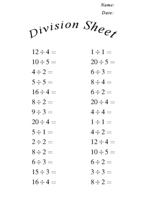 dividing numbers worksheet