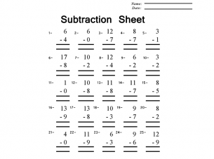 Subtraction Worksheets 