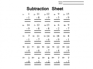 Subtraction Worksheets 2