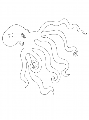 Octopus Marine Life Coloring page