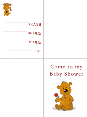 Baby Shower Invitations Teddy