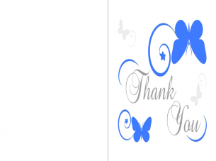 Editable Card Butterfly Thank you Card Blue Butterfly Thank You Cards Thank You Notes Custom Thank You Cards Printable Thank You Card