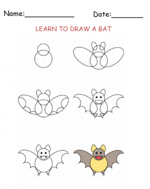 Free Printable Draw a Bat Worksheet