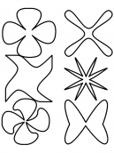 Shapes Activities Template - clover star, butifly, fan, knuckle, sail